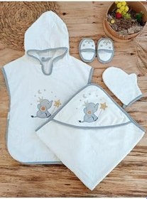 Resim Bebek Havlu Bornoz Seti Bebek Havlu Silgi Seti Bebek Banyo Havlusu Panço Yenidoğan Hediyelik 