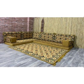 Resim Coton Şark Köşesi Minder, Kilim Takımı Konsept Sarı 11 Parça 
