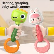 Resim Sevimli Karikatür Bebek Zil ve Shaker Seti - Kaynatılabilir Duyusal Oyuncak, Eğitici Tutma/Kulak Eğitimi Müzikal Aracı, Anaokulu ve Ebeveyn Gençler için Rahat Oyun 