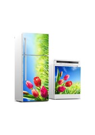 Resim Buzdolabı Ve Bulaşık Makinası Beyaz Eşya Sticker Kaplama Lale Gün 