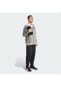 Resim Adidas Game & Go Team Issue Full-zip Kapüşonlu Erkek Eşofman Üstü Jc5697 Gri 