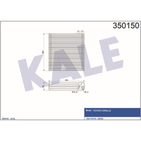 Resim KALE Evaporator Toyota Corolla 1.4-1.6 2.0d-4d 01-08 Brazıng Al/al 255×265×58klr-350150 8850102060 885010 