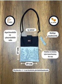 Resim Aksesuarsepeti El Yapımı, Fransız Köylüsü Desenli, Cepli, Taşıma Askılı, Kılıf Çanta, Tablet Kılıfı, Kitap Kılıfı Siyah 