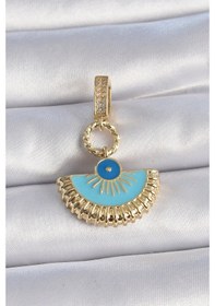 Resim Pirinç Gold Renk Nazar Boncuklu Ajda Charm 