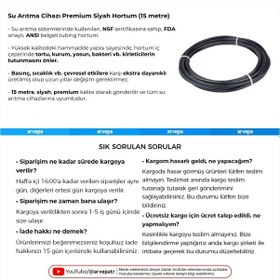 Resim Su Arıtma Cihazı Premium Siyah Hortum 15 Metre 