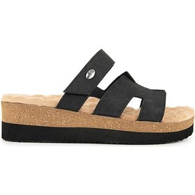 Resim Muya Paia Anatomik Taban Topuk Dikeni Kadın Terlik Siyah 