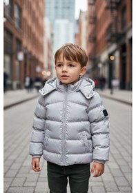 Resim Benitto Kids Erkek Bebek Şişme Mont 51374 Gri 