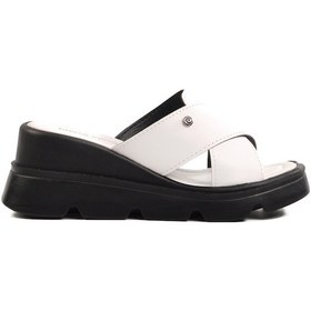 Resim Beyaz Yüksek Taban Kadın Terlik Pc-7535 Z Beyaz 