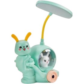 Resim Sensoria Sevimli Tavşan Çocuk Odası Gece Lambası Masa Lambası Kalemtraş Usb Süs Eşyası 2 Kademeli 