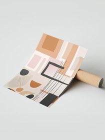 Resim Zestia Çerçevesiz Poster, Retro Geometrik Desen - Modern Tasarım, Ofis Dekoru Poster No: 112837 21 x 30 
