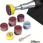 Resim 100 adet/Set 25mm 1 İnç Zımpara Diski Zımpara Diski-Abratif Kağıt 1 İnç Abratif Parlatma Pedi Dremel Araçları için 