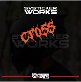 Resim Cross Yazılı Kask Sticker Tüm Kasklar Uyumlu Tek Yön 1 Adet Turuncu 
