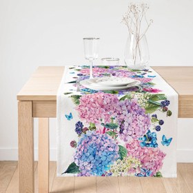 Resim Lila Renk Salkım Zambak Desenli Dijital Baskılı Özel Tasarım Süet Runner 