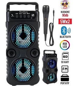 Resim resolut Bluetooth Hoparlör Parti Hoparlörü Karaoke Mikrofon 