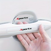 Resim Spor Serisi 4/8 Adet Evrensel Şeffaf Koruyucu Sticker Araç Kapı Kolu Kasesi Stickerları Çizilmeye Karşı Koruma Çarpışma Önleyici Görünmez Şeffaf Şerit 