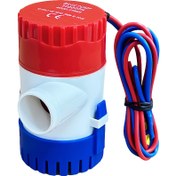 Resim 1 adet 12V Dalgıç Doğrudan Akışlı Su Pompası 1100gPH Tekneler için - Dayanıklı ABS, Kablo ve Bağlantı Parçaları ile Kırmızı ve Beyaz Gövde, Deniz Yat Kullanımı için İdeal, Tekne Aksesuarı | Dalgıç Pompa | Fonksiyonel Pompa, Pilsiz 