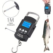 Resim 1 adet 110 Lbs/50Kg Dijital El Tipi Bagaj Asma Ölçeği, Taşınabilir Ölçeği, RV Seyahat, Balıkçılık ve Posta Tartımı için Uygun, Mini Taşınabilir Elektronik Ölçeği, Arka Aydınlatmalı LCD Ekranlı Hızlı Ölçeği, Seyahat, Noel, Şükran Günü, Yeni Yıl Hediyesi için Temel, Pil Dahil Değil 