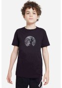 Resim Death Note Ryuk Moon Baskılı Unisex Çocuk Siyah T-Shirt 