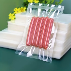 Resim 50/100 adet Dokulu Vakumlu Gıda Ambalajı Torbası, Ticari Tahliye Depolama Sıkıştırma Plastik Mühürleme Torbası, Ağ Tazeleme Torbası, Evde Vakumlu Torba, Ev Mutfak Malzemeleri 