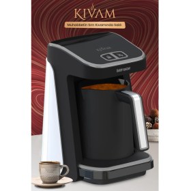 Resim Goldmaster Kıvam ECO Beyaz Silver Geniş Hazneli Akıllı Yerleştirme Patentli Türk Kahve Makinesi GM-8380EB 