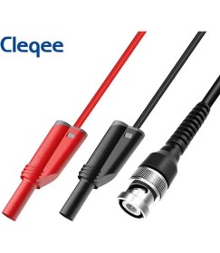 Resim Cleqee P1010 180 Derece Test Probu Bnc/ Kırmızı-Siyah Korumalı Banan 1,2mt Kablo 