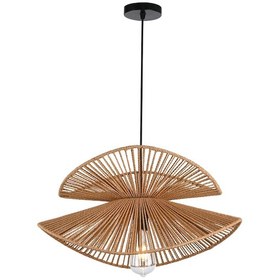 Resim Reid 2 Katlı İpli Hasır Bohem Sarkıt Avize Kahverengi 