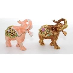 Resim Eco Lounge Swarovski Taşlı Tekli Fil Figürü Model 1 