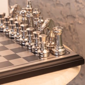 Resim Kingdom Gümüş Siyah Küçük Satranç Seti 30X30X5 cm 