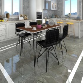 Resim Kenz Life Knsz Masa Sandalye Takımı HEM75MAZLUM Cvzsyh 100*070 Sm 4 Sandalye Syhsyh Sırt Minderli 