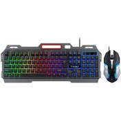 Resim Thunder Wolf Tf600 Kablolu Metal Klavye Mouse Set - Siyah Optik 