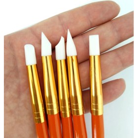 Resim Sanathobi Silikon fırça seti, hobi, çömlekçilik, heykeltraş, kabartma, büyük boy 5 Adet 