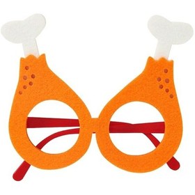 Resim Sones 3 Adet Doğum Günü Temalı Parti Gözlüğü Fotoğraf Dekorasyonu Malzemesi, Şekil: Tavuk Bacağı 3+ 