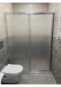 Resim Nokta Duşakabin 125 Cm Teknesiz Mika Duşakabin Nd412 Şeffaf 