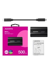 Resim Adata 500Gb SD810 Siyah Taşınabilir Usb 3.2 Gen2 x2 Type-C Ssd Harici Disk 
