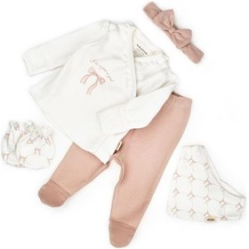 Resim Babycosy Organic Wear Bebek 5'li Set %100 Organic Pamuk Yenidoğan Serisi - Csy8174 pudra 