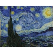 Resim Vincent Van Gogh Starry Night Elmas Boyama Kiti, 29.97x40.13cm - Tam Yuvarlak Akrilik Mozaik Sanat, Çerçeve Yok, Canlı Mavi ve Sarı Döngüler, Sedir Ağacı ve Köy Manzarası, Kendin Yap Duvar Dekorasyonu, Yeni Elmas Boyama 