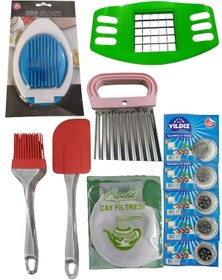 Resim 11 Adet Pratik Mutfak Gereçleri Patates Dilimleme, Çay Süzgeçi Rastgele Renk 