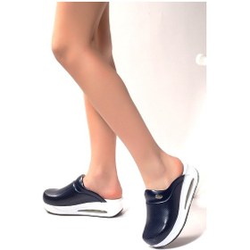 Resim Düz Renk Air Max Ortopedik Kadın Sabo Terlik Lacivert 