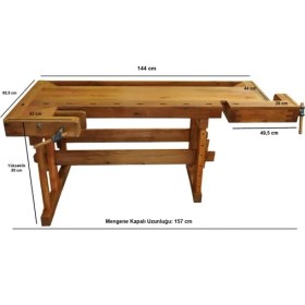 Resim Titi Iki Mengeneli Hobi Ahşap Oyma Marangoz Çalışma Tezgahı 144CM 