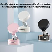 Resim Dönülebilir ve Katlanabilir Çift Taraflı Vakum Manyetik Telefon Standı - Güçlü Tutuş, Videolar, Navigasyon ve Aramalar için Eller Serbest Masa Tutucu - Kolay Tek Elde Kurulum, ABS Malzeme, Siyah, Eller Serbest Mobil Cihaz Tutucu | Katlanabilir Tasarım | Güçlü Tutuş Stanı 