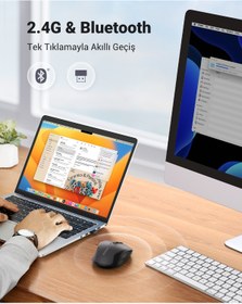 Resim Ugreen 4000 DPI Dual Mode 2.4GHz Kablosuz ve Bluetooth Sessiz Optik Mouse, 90855 