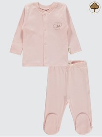 Resim Civil Baby Bebek Organik Pijama Takımı 0-6 Ay Pembe 