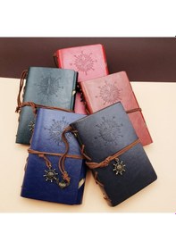 Resim Büro Ev Ofis Hediyesi İçin Mini Pusula Stil Baskılı Deri Defter 