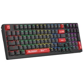 Resim Bloody WS98 Siyah Q Türkçe 2.4G + Bluetooth Kablosuz RGB Hot Swapple Mekanik Klavye-Red Plus Switch 