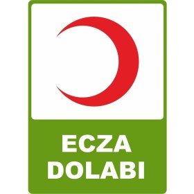Resim ChicArt Design Studio Ecza Dolabı Dijital Uv Folyo Baskı Uyarı Etiket Yapıştırma Sticker 25X35 