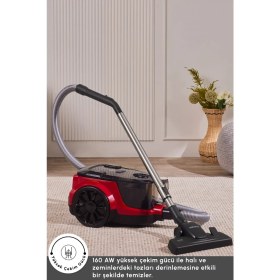 Resim Karaca Vantuz Action Force X10 2 Lt Toz Torbasız Hazneli Elektrikli Süpürge Cherry Red 899 W 