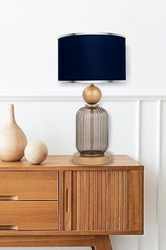 Resim MİNİMAL E-TİCARET & BİLGİ TEKNOLOJİLERİ Lotus Opal Black Contrast Cam Abajur 