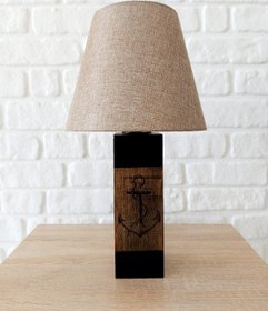 Resim Retro Now Black Marine Ahşap Ayakli Abajur 