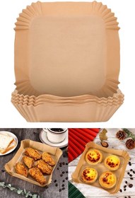Resim Genel Markalar Air Fryer Pişirme Kağıdı Tek Kullanımlık Hava Fritöz Yağ Geçirmez Yapışmaz Kağıt 50 Adet Kare 