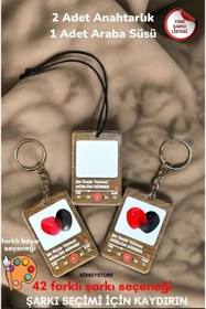 Resim BİRBEYSTORE Çift Sevgili Parmak İzi Anahtarlık Dikiz Aynası Süsü 
